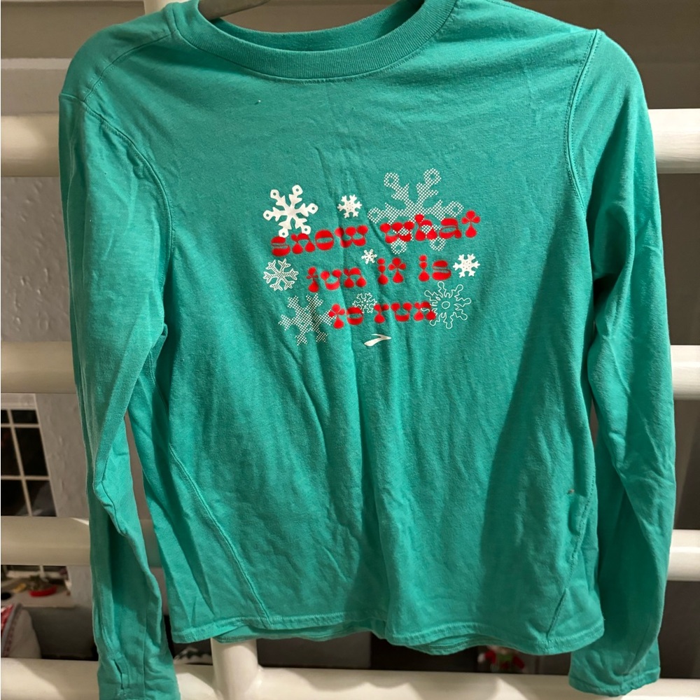 Brooks Teal Long Sleeve Tee